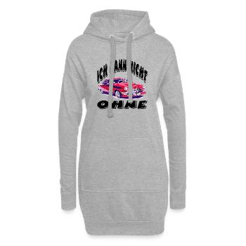 Auto - Hoodie-Kleid - Grau meliert - Vorne
