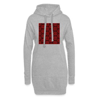 Chinesisches Muster - Hoodie-Kleid - Grau meliert - Vorne