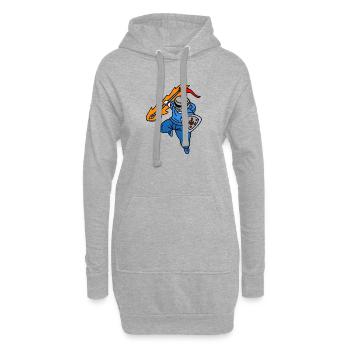 Chevalier cool portant des sweats à capuche - Sweat-shirt à capuche long Femme - gris chiné - Devant