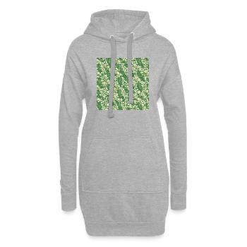 Motif décoratif de fleurs vertes - Sweat-shirt à capuche long Femme - gris chiné - Devant