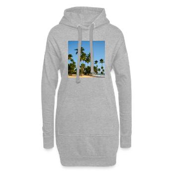 Vacances parmi les palmiers - Sweat-shirt à capuche long Femme - gris chiné - Devant
