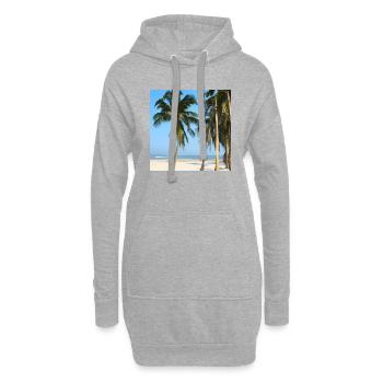 Plage de vacances - Sweat-shirt à capuche long Femme - gris chiné - Devant