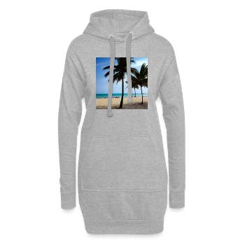 C’est l’heure d’une plage de vacances - Sweat-shirt à capuche long Femme - gris chiné - Devant