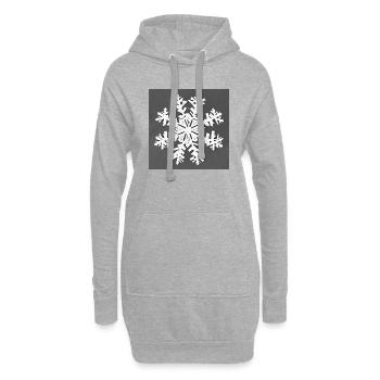 Einfache Schneeflocke - Hoodie-Kleid - Grau meliert - Vorne