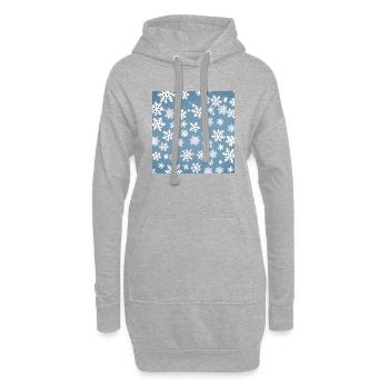 Schönes Schneeflockenmuster - Hoodie-Kleid - Grau meliert - Vorne