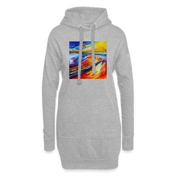 Piste de formule néo-impressionniste - Sweat-shirt à capuche long Femme - gris chiné - Devant