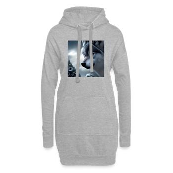 Loup blanc - Sweat-shirt à capuche long Femme - gris chiné - Devant