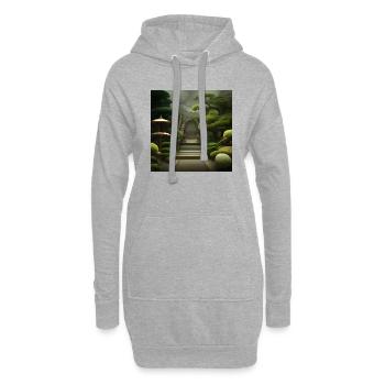 Blühen Bonzai-Bäume - Hoodie-Kleid - Grau meliert - Vorne