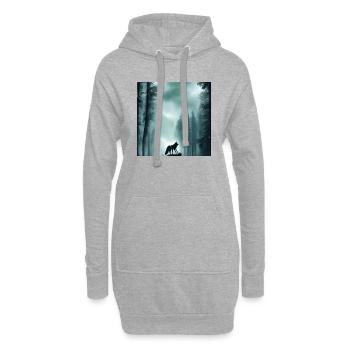 Allein Wolf im Wald - Hoodie-Kleid - Grau meliert - Vorne