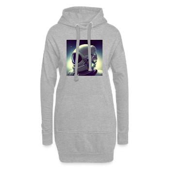 Héros de l’espace - Sweat-shirt à capuche long Femme - gris chiné - Devant