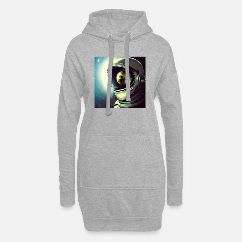 Héros de l’espace - Sweat-shirt à capuche long Femme - gris chiné