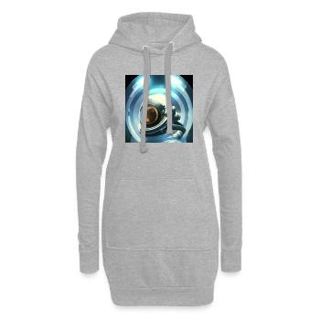 Héros de l’espace - Sweat-shirt à capuche long Femme - gris chiné - Devant