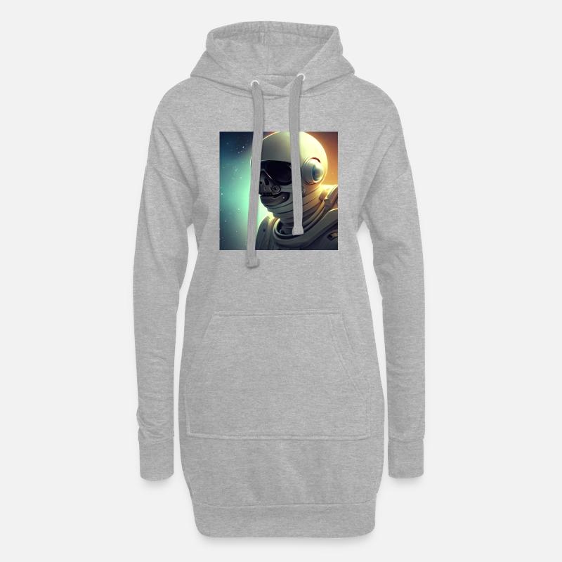 Héros de l’espace - Sweat-shirt à capuche long Femme - gris chiné