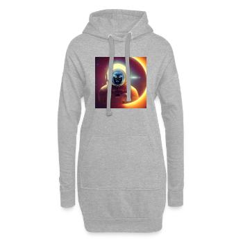 Héros de l’espace - Sweat-shirt à capuche long Femme - gris chiné - Devant