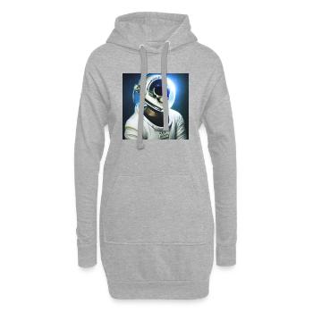 Héros de l’espace - Sweat-shirt à capuche long Femme - gris chiné - Devant
