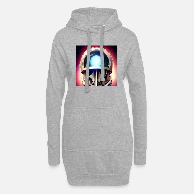 Héros de l’espace - Sweat-shirt à capuche long Femme - gris chiné