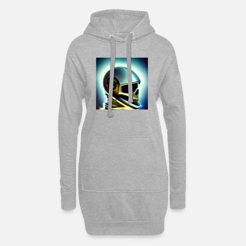 Héros de l’espace - Sweat-shirt à capuche long Femme - gris chiné