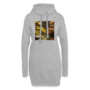 Jardin japonais d’automne - Sweat-shirt à capuche long Femme - gris chiné - Devant