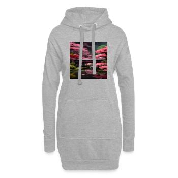 Schöne Bäume in einem japanischen Garten - Hoodie-Kleid - Grau meliert - Vorne