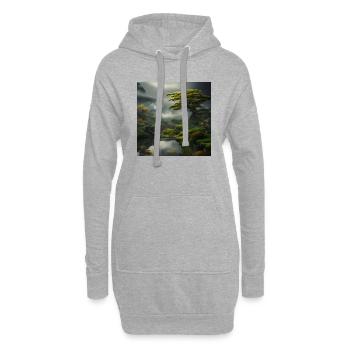 Nature sauvage japonaise - Sweat-shirt à capuche long Femme - gris chiné - Devant