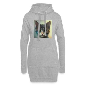 Amoureux des animaux - Sweat-shirt à capuche long Femme - gris chiné - Devant