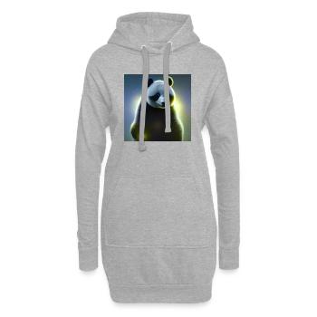 Un panda pour tous les cœurs - Sweat-shirt à capuche long Femme - gris chiné - Devant