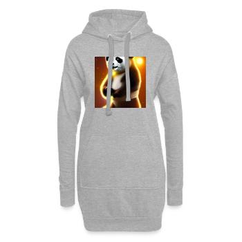 Un panda pour tous les cœurs - Sweat-shirt à capuche long Femme - gris chiné - Devant