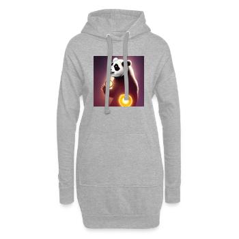 Ein Panda für jedes Herz - Hoodie-Kleid - Grau meliert - Vorne