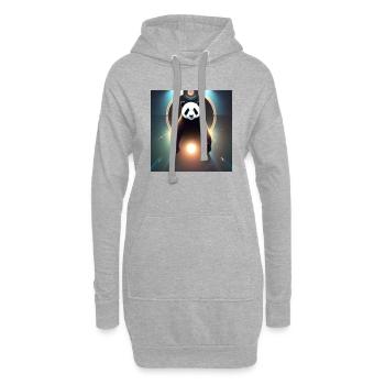 Un panda pour tous les cœurs - Sweat-shirt à capuche long Femme - gris chiné - Devant