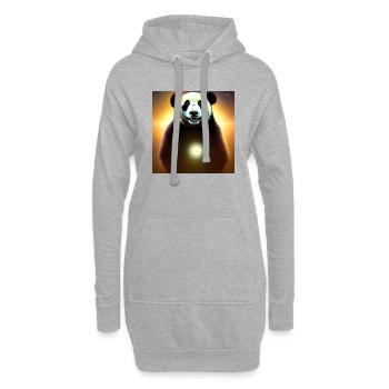 Un panda pour tous les cœurs - Sweat-shirt à capuche long Femme - gris chiné - Devant