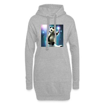 Un panda pour tous les cœurs - Sweat-shirt à capuche long Femme - gris chiné - Devant