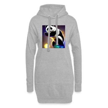 Un panda pour tous les cœurs - Sweat-shirt à capuche long Femme - gris chiné - Devant
