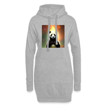 Un panda pour tous les cœurs - Sweat-shirt à capuche long Femme - gris chiné - Devant