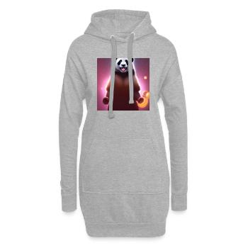 Ein Panda für jedes Herz - Hoodie-Kleid - Grau meliert - Vorne