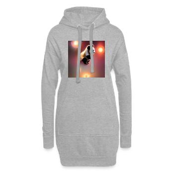 Un panda pour tous les cœurs - Sweat-shirt à capuche long Femme - gris chiné - Devant