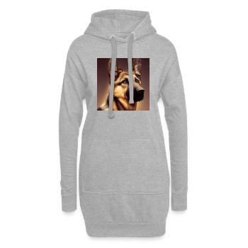 Berger allemand - Sweat-shirt à capuche long Femme - gris chiné - Devant