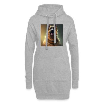 Süßer Deutscher Schäferhund - Hoodie-Kleid - Grau meliert - Vorne