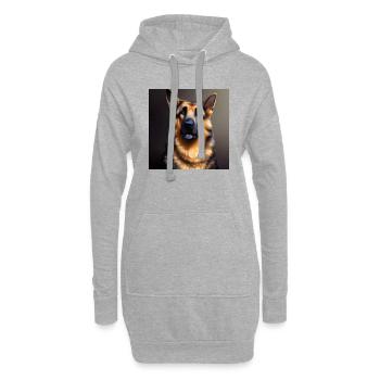 Œuvre d’art de berger allemand - Sweat-shirt à capuche long Femme - gris chiné - Devant