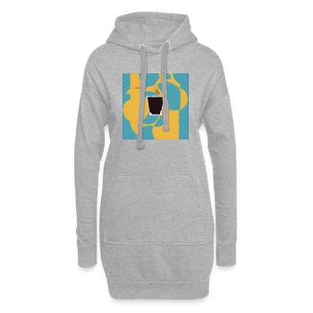 Portrait des amoureux du café - Sweat-shirt à capuche long Femme - gris chiné - Devant