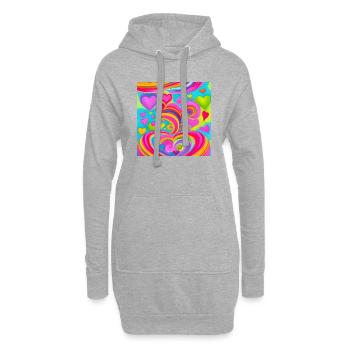 Bunte Liebe - Hoodie-Kleid - Grau meliert - Vorne