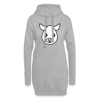 Kuh süß Tier Bauernhof Tiere lustig Kühe neu 15 - Hoodie-Kleid - Grau meliert - Vorne