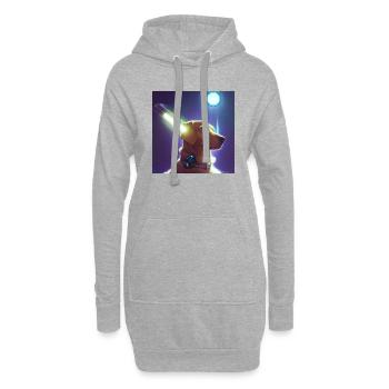 Le chien de l’univers - Sweat-shirt à capuche long Femme - gris chiné - Devant