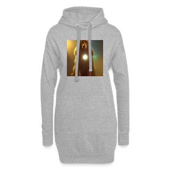 Le chien de l’univers - Sweat-shirt à capuche long Femme - gris chiné - Devant
