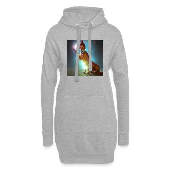 Le chien de l’univers - Sweat-shirt à capuche long Femme - gris chiné - Devant