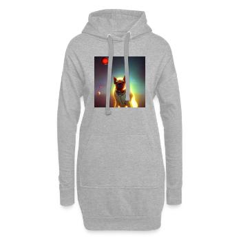 Le chien de l’univers - Sweat-shirt à capuche long Femme - gris chiné - Devant