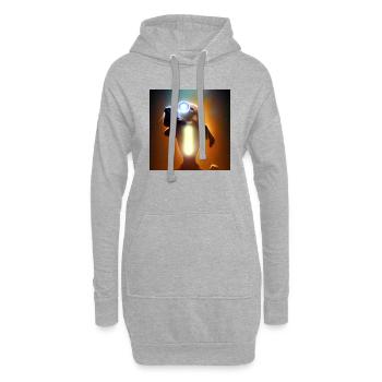 Le chien de l’univers - Sweat-shirt à capuche long Femme - gris chiné - Devant