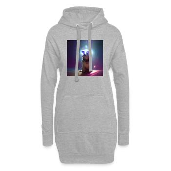 Le chien de l’univers - Sweat-shirt à capuche long Femme - gris chiné - Devant