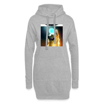 Le chien de l’univers - Sweat-shirt à capuche long Femme - gris chiné - Devant