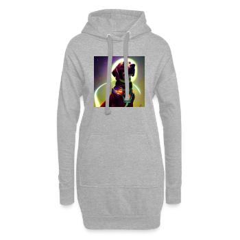 Le chien de l’univers - Sweat-shirt à capuche long Femme - gris chiné - Devant