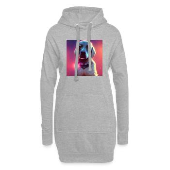 Le chien de l’univers - Sweat-shirt à capuche long Femme - gris chiné - Devant